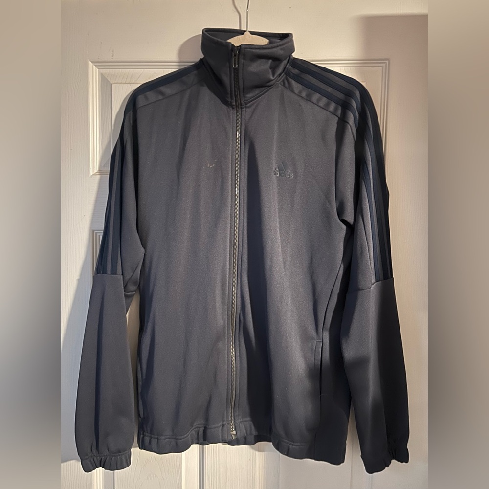 Adidas Blue/gray Zippered Track SWEATER